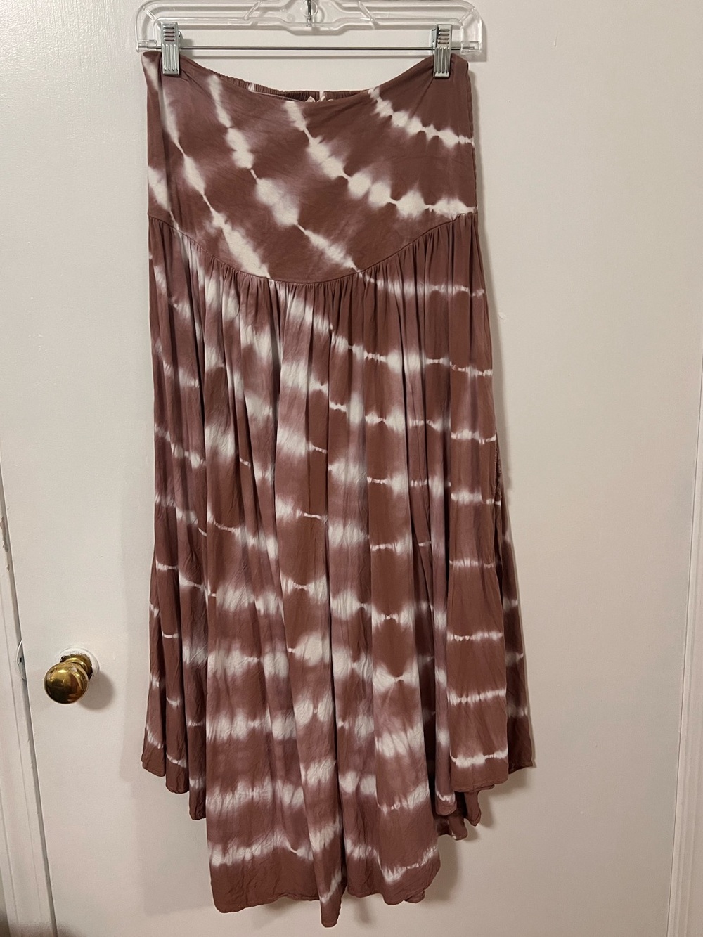 Boho easel Tie-Dye Maxi Skirt/Dress Brown & White